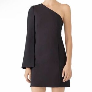Kaufman Franco Onyx One Shoulder Mini Dress